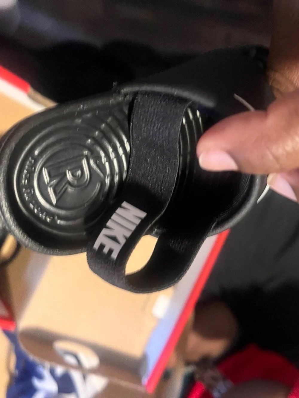 Black nike slides/sandals with strap